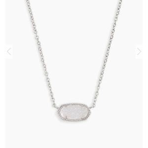 Elisa Silver Pendant Necklace In Iridescent Drusy